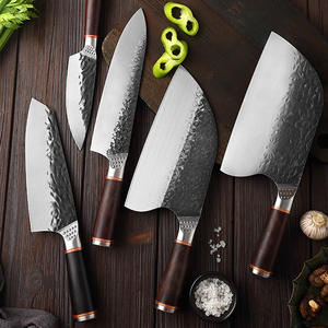 Professionale cucina Chef macellaio Set di coltelli fatti a mano in acciaio 5 cr15 con manico in legno e guaina in pelle per carne grande coltello - Product Image 4