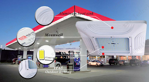 Toldo Led decorativo para estacionamiento garaje Premium 180 grados gasolineras Super brillante 60W 80W 100W 120W luz LED toldo 150W - Product Image 6