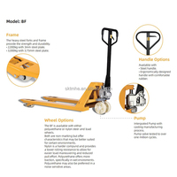 Montacargas Manual Hidráulico, Carretilla Elevadora Manual, Transpaleta Hidráulica de 2 Toneladas