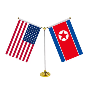 Drapeau de table en polyester avec support de bureau en acier inoxydable pour atterrissage personnalisé avec mât de drapeau de base pour table - Product Image 3