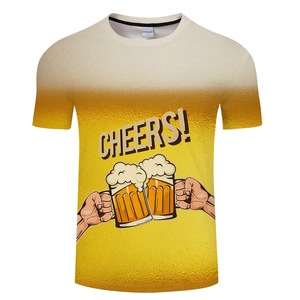 Camiseta de Verano Personalizada con Estampado Digital de Cerveza <span class=keywords><strong>para</strong></span> Hombre, Poliéster, Deportiva, Venta <span class=keywords><strong>al</strong></span> <span class=keywords><strong>por</strong></span> <span class=keywords><strong>Mayor</strong></span>, Impresión <span class=keywords><strong>por</strong></span> Sublimación - Product Image 4