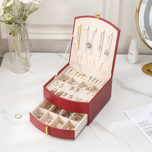 Dropshipping Double-Layer Jewelry Storage <b>Box</b> Drawer Luxury Travel <b>Jewellery</b> Organizer <b>Large</b> Capacity Case - Product Image 5