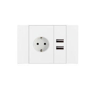 L & Y Mexico Nam Mỹ tiêu chuẩn lớn màu trắng Bảng điều chỉnh 3 gang tường ánh sáng Thiết bị chuyển mạch với 16A 250V USB Loại C ổ cắm cho điện - Product Image 2