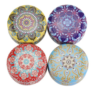 Design Mandala boîtes de conserve avec couvercles 2.2 oz récipients ronds bocaux en fer blanc avec mèches, support de mèches, autocollants de mèches pour bougie - Product Image 3