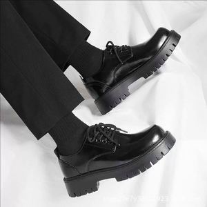 Chaussures habillées noires de luxe pour hommes, grande taille, collection Printemps 2025, à lacets, plateforme, personnalisables, avec sacs assortis - Product Image 6