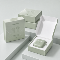 Boîte d'expédition carrée en carton écologique de luxe, personnalisable avec logo imprimé, pliable, pour écouteurs TWS, appareil photo, en papier recyclable