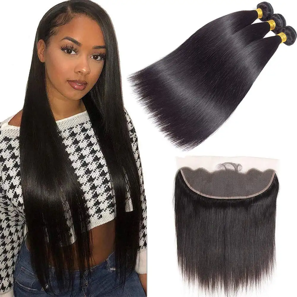 Big Deal 16 18 20 22 Inch Brazilian Straight Human Hair Weave Overnight Shipping Bundles And Closure Free Weave Hair Packs