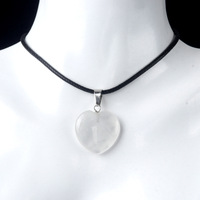 Collier pendentif cœur en pierres précieuses naturelles en gros, bijoux en cristal de guérison pour le Reiki, cadeau spirituel de la Saint-Valentin