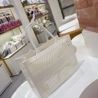 Sac de plage unisexe personnalisé en PVC grande capacité, pochette d'été colorée en silicone creux avec fermeture ouverte
