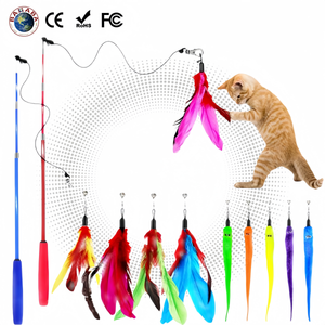 CE Certified Retractable Pet Interactive Bell Feather <strong>Wand</strong> Toys Teaser Refills <strong>Cat</strong> Fishing Rod for Kitten Pet <strong>Cat</strong> - Product Image 1