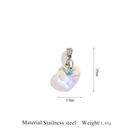 Breloques de luxe en acier inoxydable, cristal, étoile, cœur, coquillage – Accessoires de mode délicats pour collier (DIY)