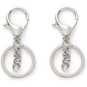 Customize Clasps Hooks Trigger Clips Flat Split Ring and Lobster Clasps with Extension Chain for Key Ring Keychain DIY Craft - Product Image 1