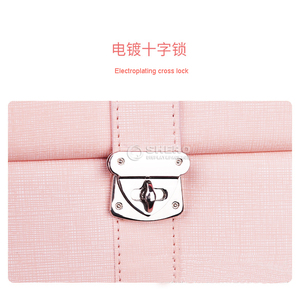 Caja de joyería rosa de cuero PU con logotipo personalizado, caja para anillos, pendientes, pulseras, collares, caja de joyería de lujo con espejo. - Product Image 3