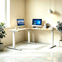 NOUVEAU Cadre de bureau électrique stable en L à 3 sections, réglable en hauteur, pour bureau assis-debout à domicile ou au bureau