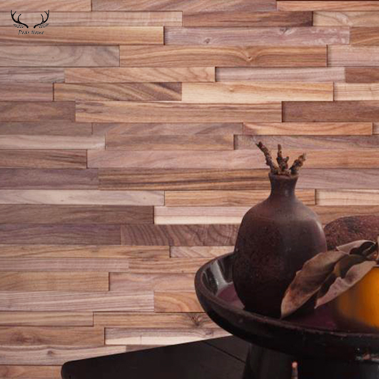 Fait sur commande de planche de bois panneau de bois décoratif 3d lambris en bois de mur