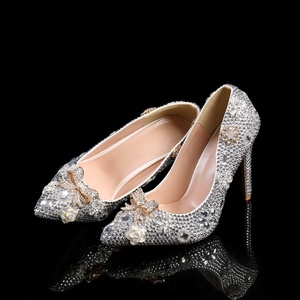 New rhinestones high-<b>heeled</b> <b>sandals</b> fashionable luxurious wedding banquet party women dresses pointed stiletto high-<b>heeled</b> shoes - Product Image 1