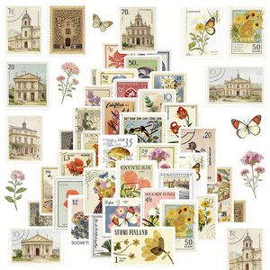 Autocollants en gros personnalisés avec logo, taille et couleur, style timbre-poste vintage, autocollants Washi esthétiques en vrac pour scrapbooking et journalisation - Product Image 1