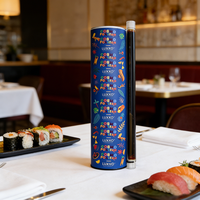 Tube à sushi écologique, portable, taille et logo personnalisés, boîte cylindrique en papier, emballage en tube, boîte alimentaire en tube