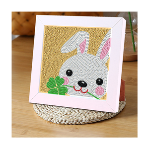 Peinture au diamant de <span class=keywords><strong>panda</strong></span>/abeille/lapin mignon-Kit de bricolage pour enfants avec autocollants et outils (non toxique, parfait pour les débutants) - Product Image 4