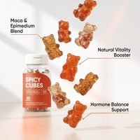 Gummies Énergisantes Spicy Cubes pour Hommes, Marque Privée OEM/ODM, à base de Maca et d'Épimède, pour l'Équilibre Hormonal et la Performance Naturelle