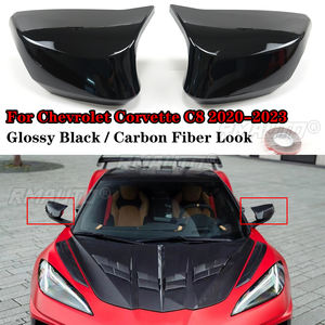 Cubiertas Decorativas para Retrovisores Laterales para Chevrolet Corvette C8 2020-2023, Par, Aspecto de Fibra de Carbono Negro Brillante, Accesorios para Auto - Product Image 1