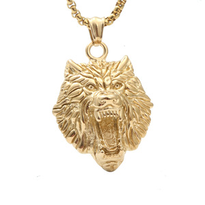 Collar con colgante de león de acero inoxidable, unisex, con temática animal, joyería de regalo - Product Image 5