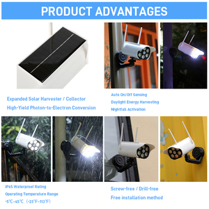 Lampe de sécurité solaire magnétique avec fausse caméra 2-en-1, détecteur de mouvement extérieur, <span class=keywords><strong>LED</strong></span>, pour jardin, garage, voiture, camping-car, sans câblage, IP65 - Product Image 3
