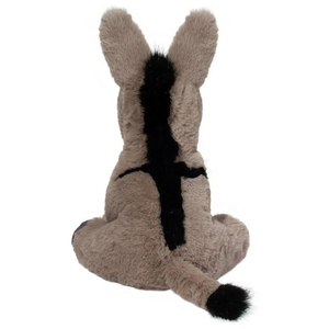 دمية حمار رمادية ناعمة بطول 11 بوصة مع ذيل ناعم وآذان متحركة ونمط أسود على الظهر، لعبة حمار قطيفة لطيفة للبيع بالجملة - Product Image 2