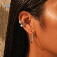 Boucles d'oreilles créoles minimalistes ouvertes en forme de goutte d'eau SUMMLY, plaquées or 18 carats, en acier inoxydable, étanches, hypoallergéniques, bijoux de mode pour femmes