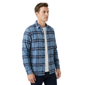 Camisa de Franela a Cuadros de Diseño para Hombre, 100% Algodón, Manga Larga, Ropa de Trabajo Vintage de Alta Calidad, Marca XUFEI, Logotipo Personalizado OEM - Product Image 2