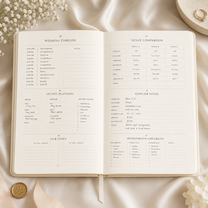 Agenda de Boda Personalizada LABON, Diario Guía de Planificación de Bodas, Cuero Vegano Blanco, Organizador de Regalos de Compromiso, Cuaderno de Papelería Nupcial de Lujo - Product Image 2