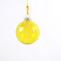 Ensemble de boules de Noël en verre rond transparent de haute qualité dans un coffret cadeau transparent pour la décoration de l'arbre de Noël, de la maison et des fêtes