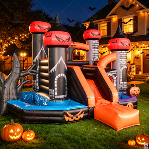 Château Gonflable Commercial Effrayant Citrouille Combo <span class=keywords><strong>pour</strong></span> Enfants, Location de Château Gonflable en PVC <span class=keywords><strong>pour</strong></span> Fête d'Halloween - Product Image 4