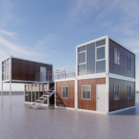 DXH usine moderne duplex bâtiment complet maison modulaire préfabriquée de luxe maison préfabriquée en conteneur préfabriquée maison préfabriquée pour 25 personnes