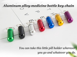 Custom Mini <b>Travel</b> <b>Container</b> Portable Rectangular Aluminium Keychain Pill Holder for Medicine and Vitamins Keychain Pill Case - Product Image 5