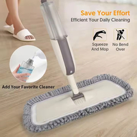 Serpillère à pulvérisation avec réservoir d'eau amovible, tête de serpillère plate en microfibre, outil de nettoyage des sols humides et secs, avec personnalisation de l'emballage et du logo