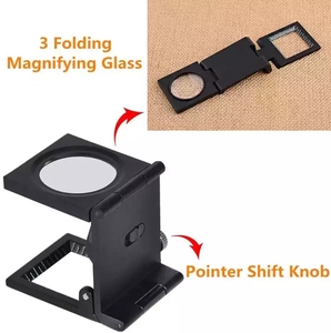 Lupa de suporte dobrável, quadrado, alta qualidade, lupa, 10x, ferramenta de joalheria com luz led - Product Image 4