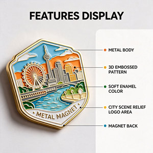 Aimant de réfrigérateur en métal 3D personnalisé avec logo OEM, autocollant de réfrigérateur en émail souple, cadeau décoratif, vente en gros - Product Image 5
