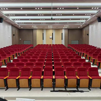 Sillas Plegables Modernas para Auditorio con Tableta de Escritura, Asientos de Aluminio Ecológicos para Iglesia, Escuela y Teatro, Venta al Por Mayor de Fábrica