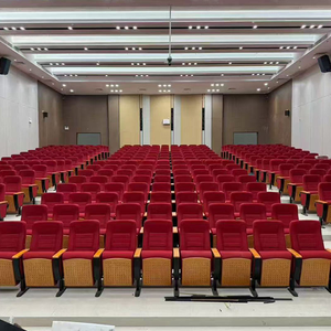 Chaise d'auditorium pliable en gros pour usine avec tablette d'écriture, sièges de théâtre en métal pour église, école, mobilier de théâtre - Product Image 2