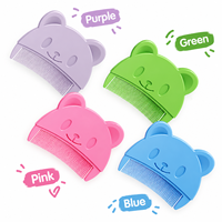 1PC Brosse à cheveux pour bébé nouveau-né en forme d'ours, anti-croûtes de lait, massage du cuir chevelu, brosse à shampooing à poils doux pour le soin des cheveux des nourrissons, pour la maison et les voyages