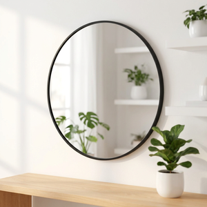 Manufacturers Classic <b>Round</b> <b>Black</b> Metal <b>Framed</b> <b>Mirror</b> for Home, Hotels and Bathroom Decorations - Product Image 2