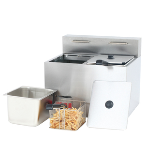 Nouvelle <span class=keywords><strong>friteuse</strong></span> professionnelle à <span class=keywords><strong>gaz</strong></span> de comptoir à double cuve de 22,8 Qt (<span class=keywords><strong>12</strong></span> <span class=keywords><strong>litres</strong></span>) avec 2 paniers - Product Image 3