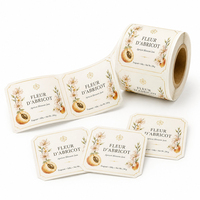 Étiquettes personnalisées pour bocaux alimentaires - Rouleaux d'autocollants en vinyle imperméables pour confiture d'abricot et emballage de bouteilles en verre