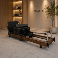 Máquina de Pilates Reformer de Madera de Nogal Premium para Estudio de Pilates, Salud y Fitness, Diseño Ecológico y Duradero, Programa de Resistencia