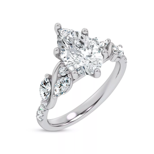Anillo de Compromiso y Boda con Diamante de Laboratorio Corte Pera, Moderno, Oro Sólido de 10K, Personalizado de 1-5 Quilates, Color D-F, Regalo para Fiesta, Certificado IGI - Product Image 4