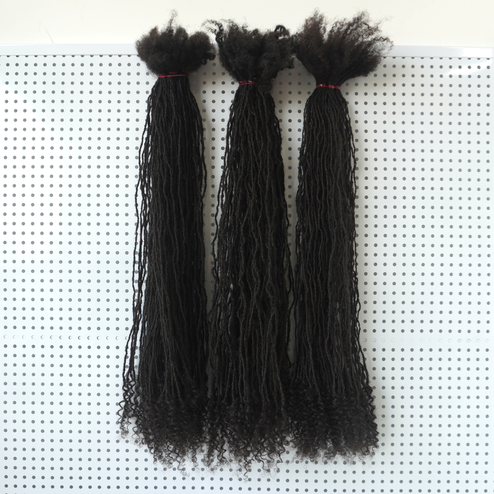 Curly Ends Boho Locs Handmade 100% Human Hair Micro Loc Extensions Sisterlocks Style Dreadlock Extensions Detail Section 3
