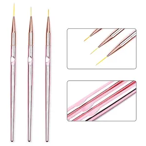 3Pcs Rose Gold <b>Nail</b> <b>Art</b> Liner <b>Nail</b> Design Brush Set UV Gel Acrylic Application <b>Nail</b> Pens <b>Nail</b> <b>Art</b> Designs Tools - Product Image 4
