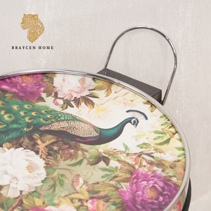 <span class=keywords><strong>Poubelle</strong></span> décorative Paon et Fleurs, en plastique et similicuir avec seau intérieur amovible, <span class=keywords><strong>poubelle</strong></span> de salle de bain de luxe - Product Image 5