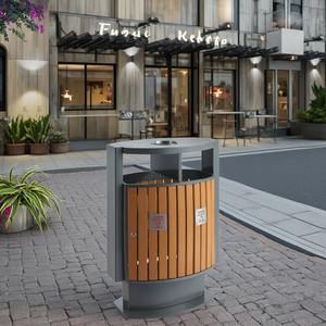Wholesale Plastic Wood Outdoor Trash Can Commercial Recycling Bin for Hotel Rubbish Collection Eco-Friendly Waste <strong>Container</strong> - Product Image 3